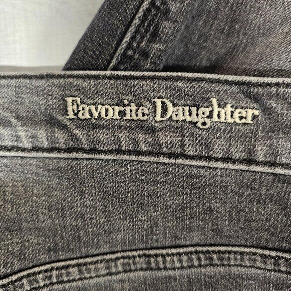 Favorite Daughter Jordie Charcoal Gray Distressed Jeans Size 34 Stretch Cotton - Picture 10 of 16
